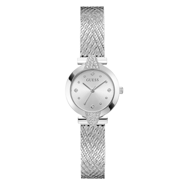 Guess Womens Louisa Silver-Tone Sunray Dial Silver-Tone Mesh Bracelet Watch GW1086L1