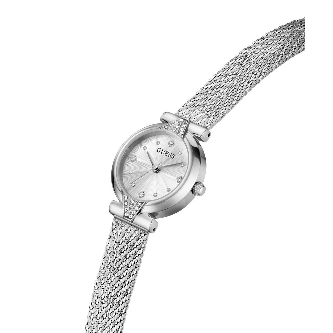 Guess Womens Louisa Silver-Tone Sunray Dial Silver-Tone Mesh Bracelet Watch GW1086L1