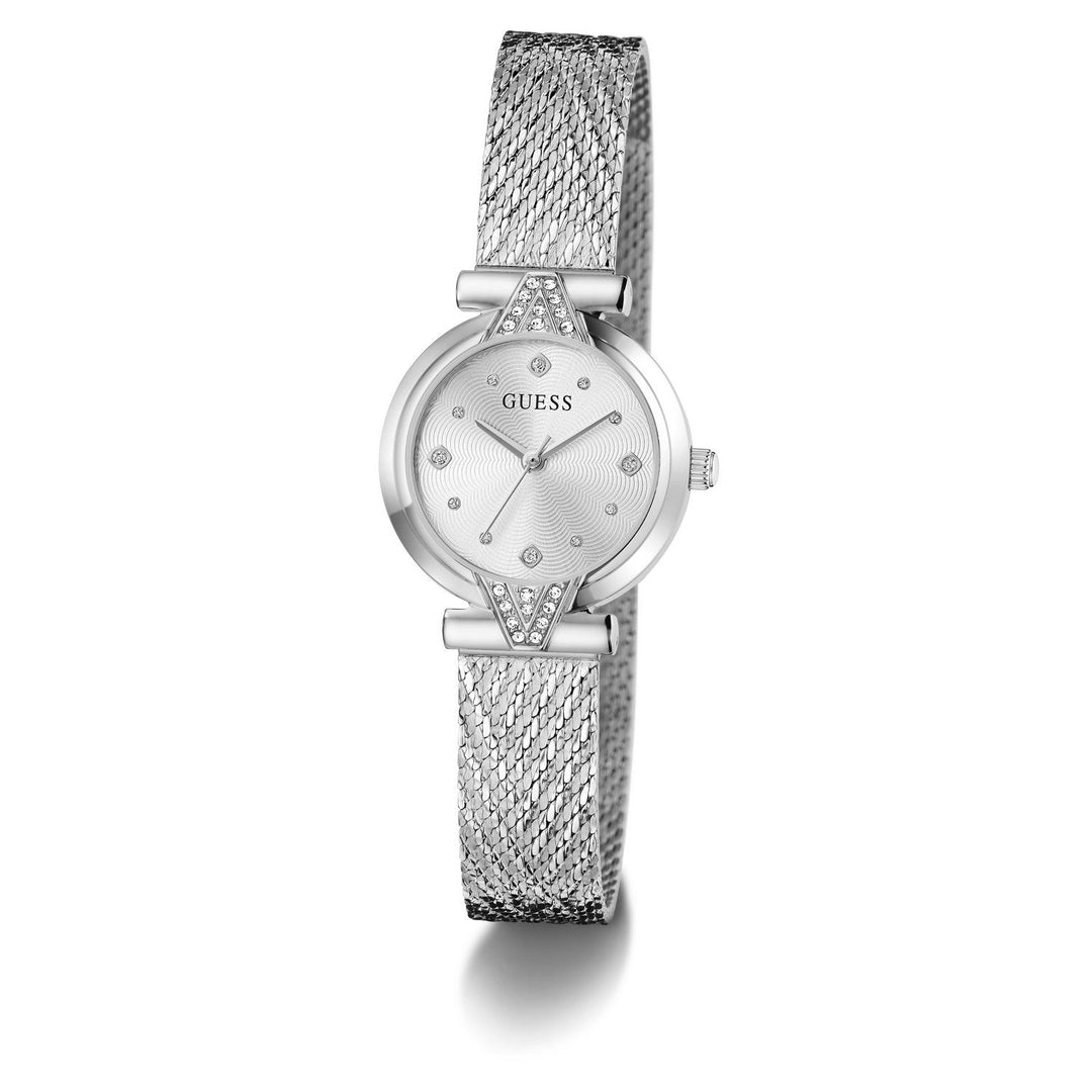 Guess Womens Louisa Silver-Tone Sunray Dial Silver-Tone Mesh Bracelet Watch GW1086L1