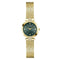 Guess Womens Louisa Green Sunray Dial Gold-Tone Mesh Bracelet Watch GW1086L2