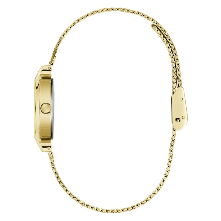 Guess Womens Louisa Green Sunray Dial Gold-Tone Mesh Bracelet Watch GW1086L2