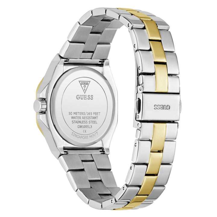 Guess Womens Empress White Sunray Dial Two-Tone Stainless Steel Bracelet Watch GW1095L3