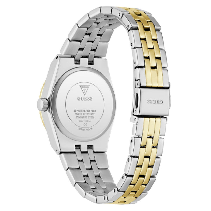 Guess Womens Vera Black Sunray Dial Two-Tone Stainless Steel Bracelet Watch GW1101L3