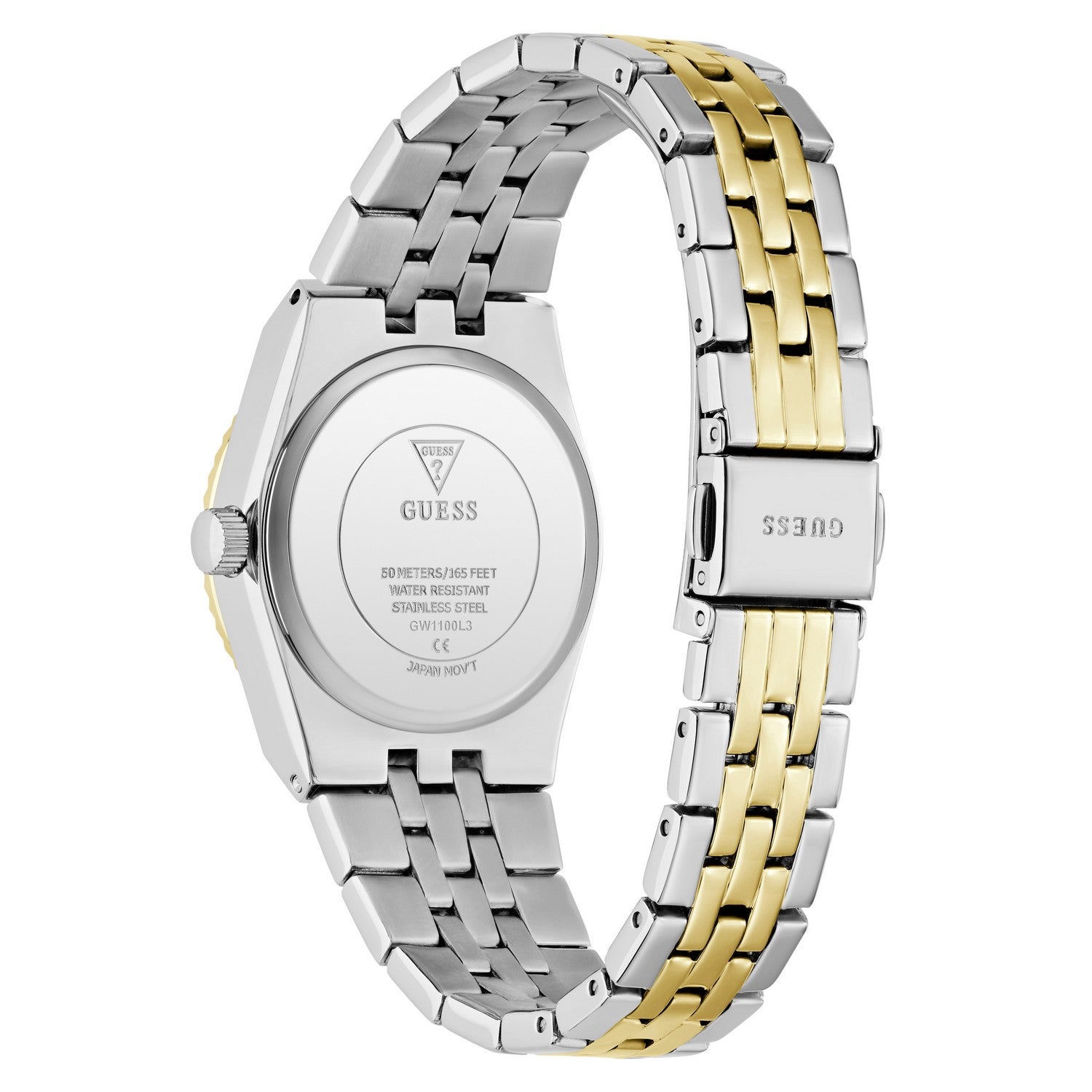 Guess Womens Vera Black Sunray Dial Two-Tone Stainless Steel Bracelet Watch GW1101L3