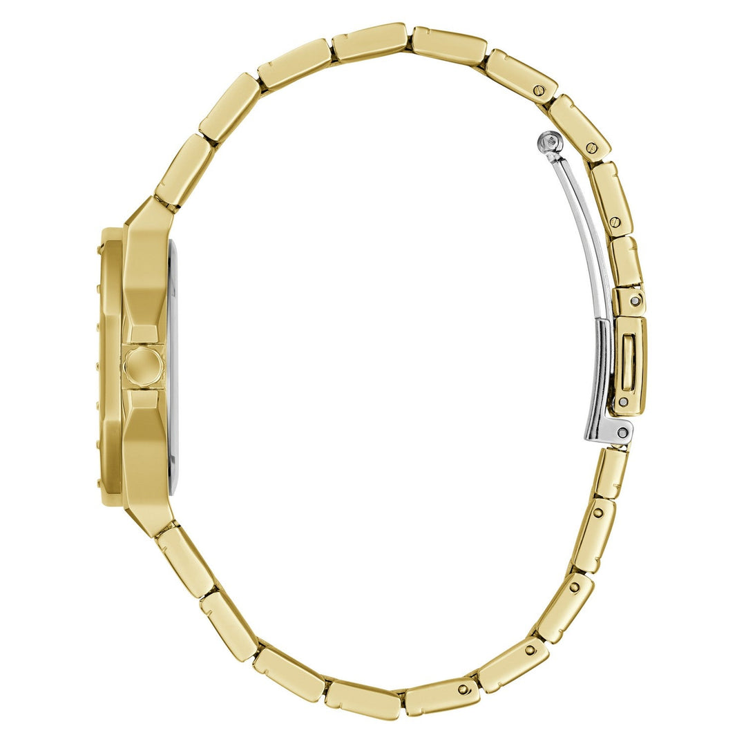 Guess Womens Jaqueline Champagne Sunray Dial Gold-Tone Stainless Steel Bracelet Watch GW1110L2