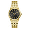 Guess Mens Archie Black Sunray Dial Gold-Tone Stainless Steel Bracelet Watch GW1121G2