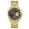 Guess Mens Blake Black Sunray Dial Gold-Tone Stainless Steel Bracelet Watch GW1122G2