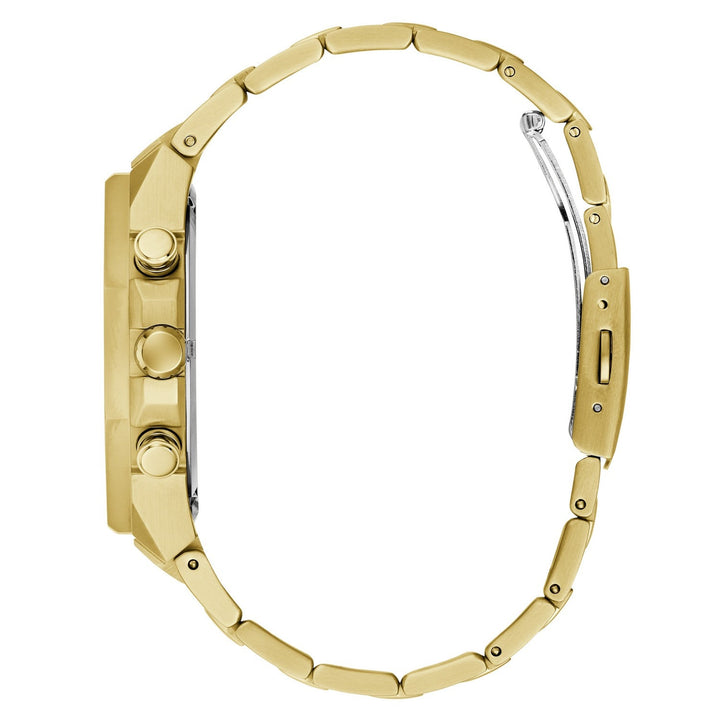 Guess Mens Blake Black Sunray Dial Gold-Tone Stainless Steel Bracelet Watch GW1122G2