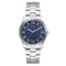 Guess Mens Quentin Blue Sunray Dial Silver-Tone Stainless Steel Bracelet Watch GW1127G1