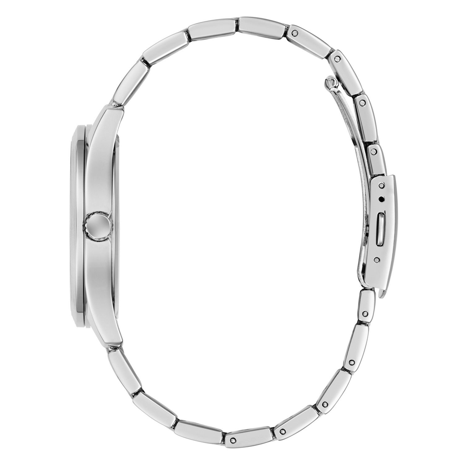Guess Mens Quentin Blue Sunray Dial Silver-Tone Stainless Steel Bracelet Watch GW1127G1