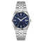Guess Mens Vincent Blue Sunray Dial Silver-Tone Stainless Steel Bracelet Watch GW1153G1