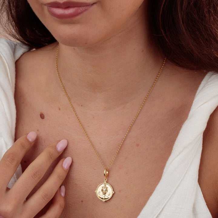 Gold Goddess of Women & Mothers Hera Necklace CNGGDSHERA-1