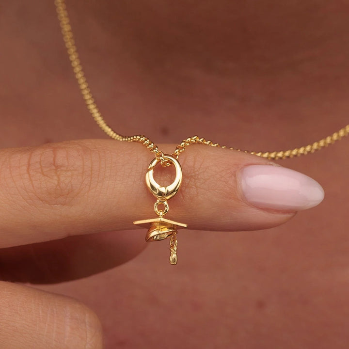 Gold Graduation Hat Necklace CNGGHT-1
