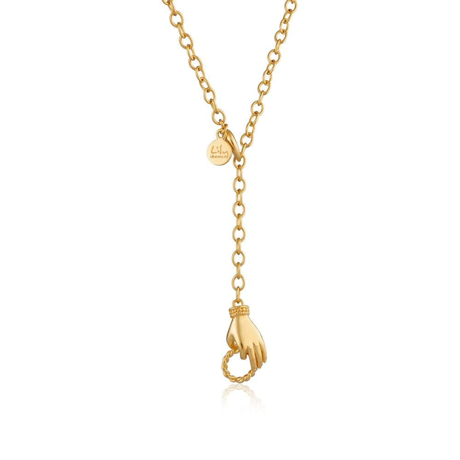Gold In Safe Hands Charm Collector Necklace CHCGSFHD