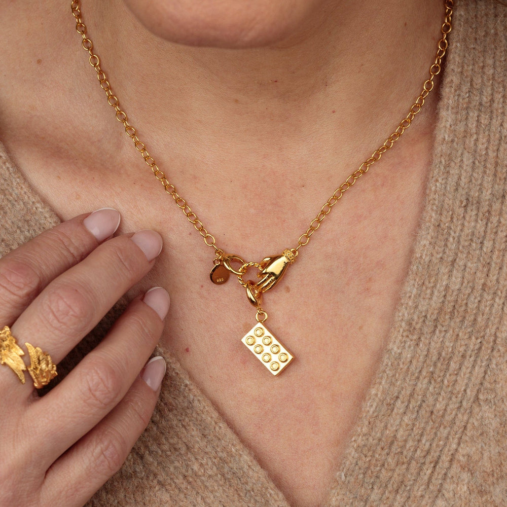 Gold In Safe Hands Charm Collector Necklace CHCGSFHD