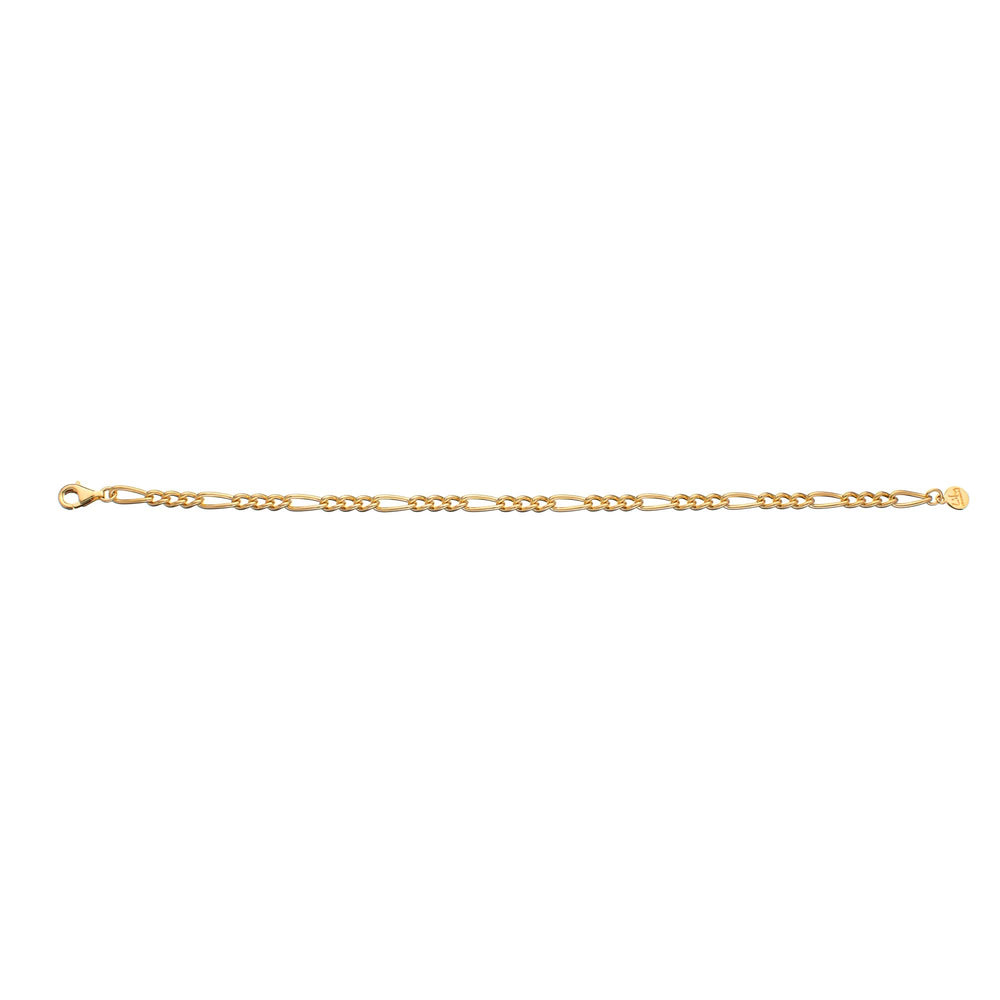 Gold Plated Large Linked Figaro Charm Bracelet CBRGFIGARO-LG