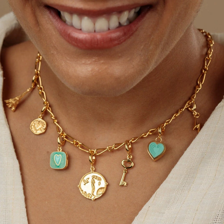 Gold My Story Charm Collector Necklace CHCGMYSTY