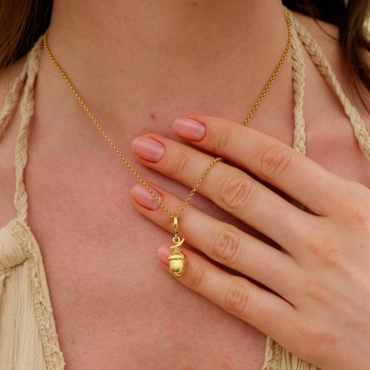 Gold Plated Acorn Necklace CNGAC-1
