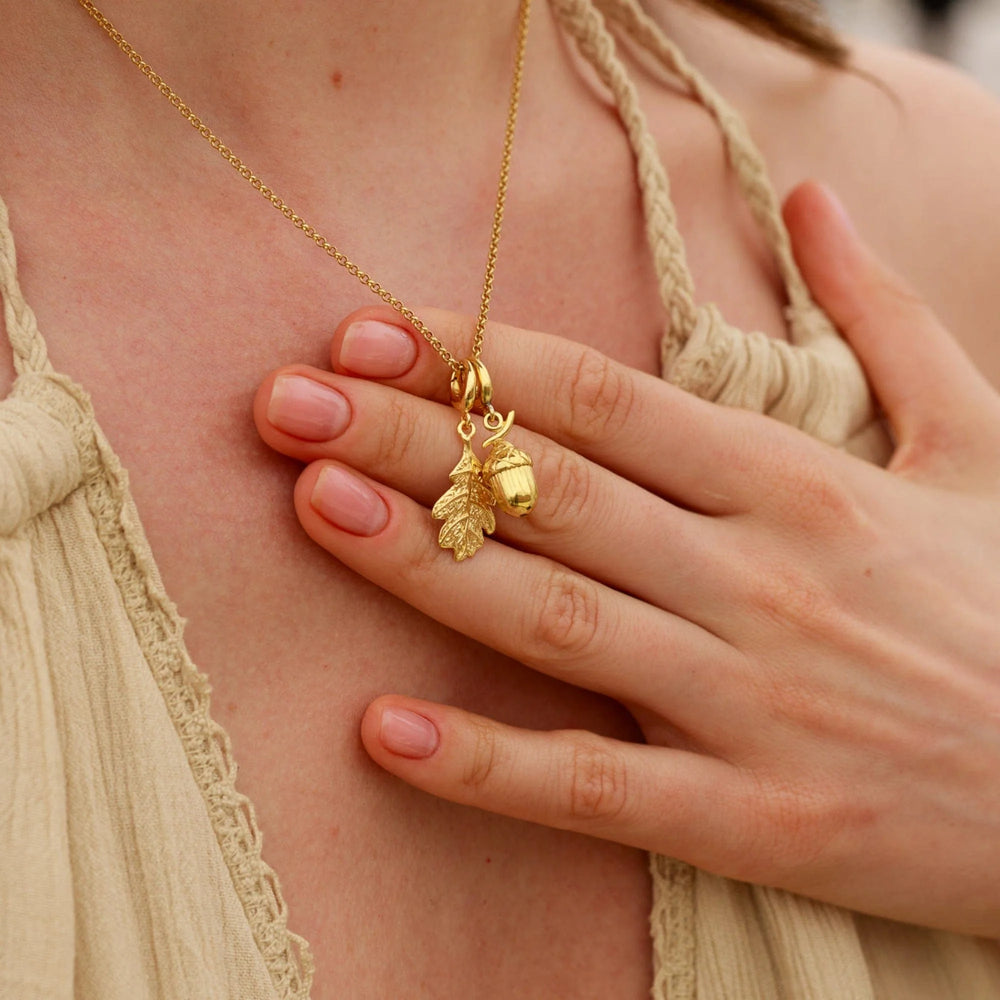 Gold Plated Acorn Necklace CNGAC-1