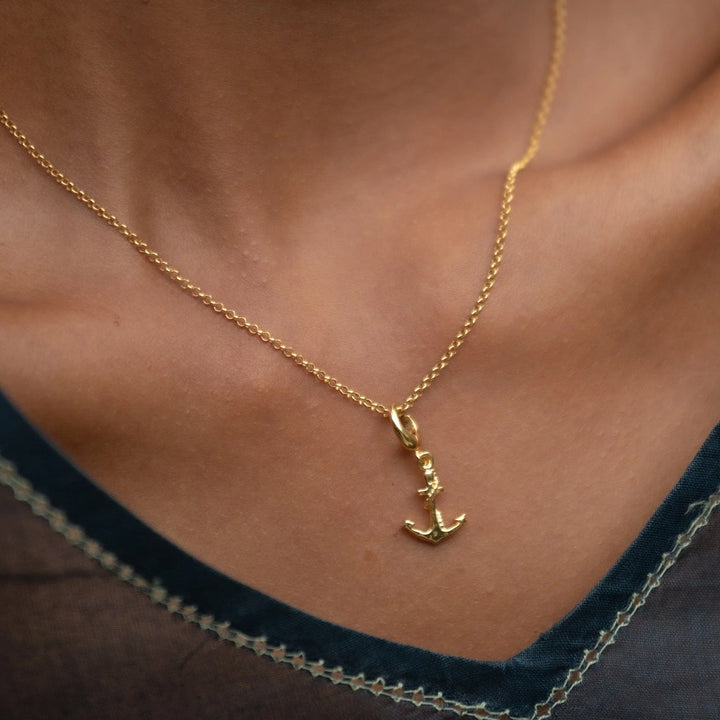 Gold Plated Anchor Necklace CNGAN-1