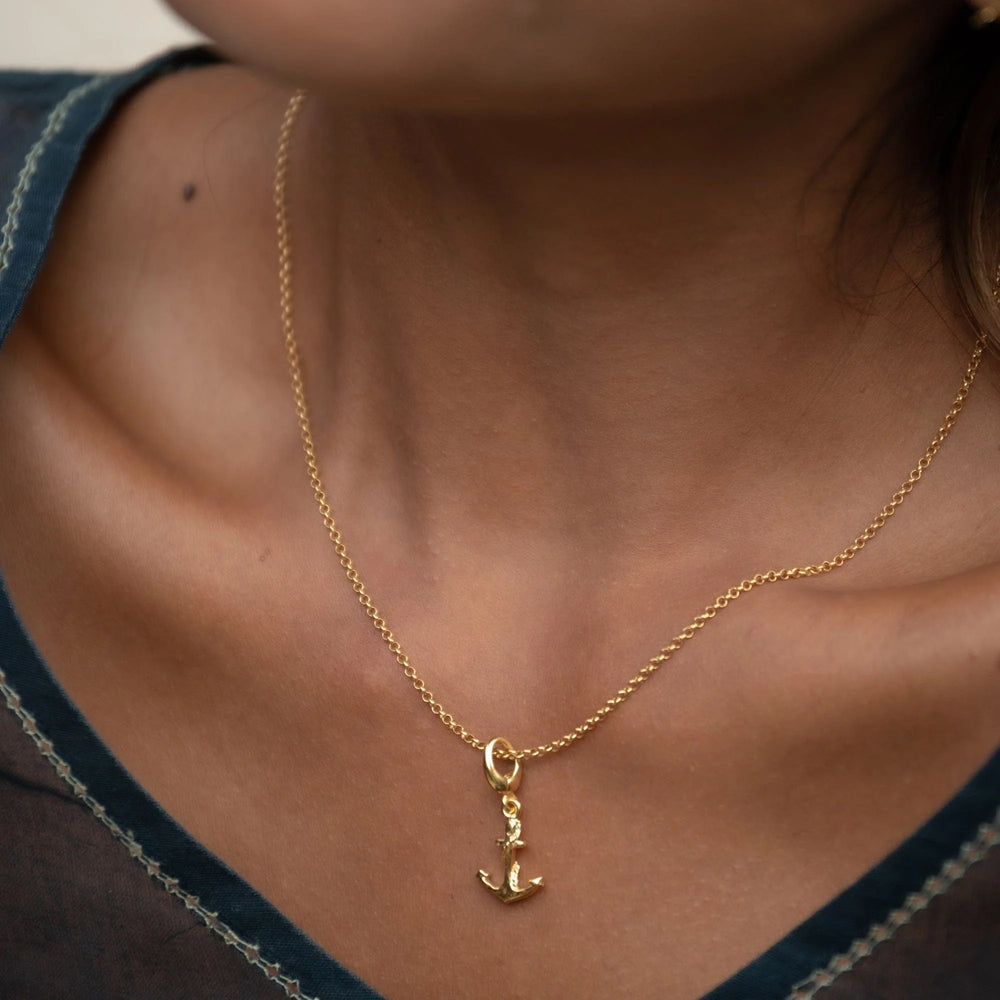 Gold Plated Anchor Necklace CNGAN-1