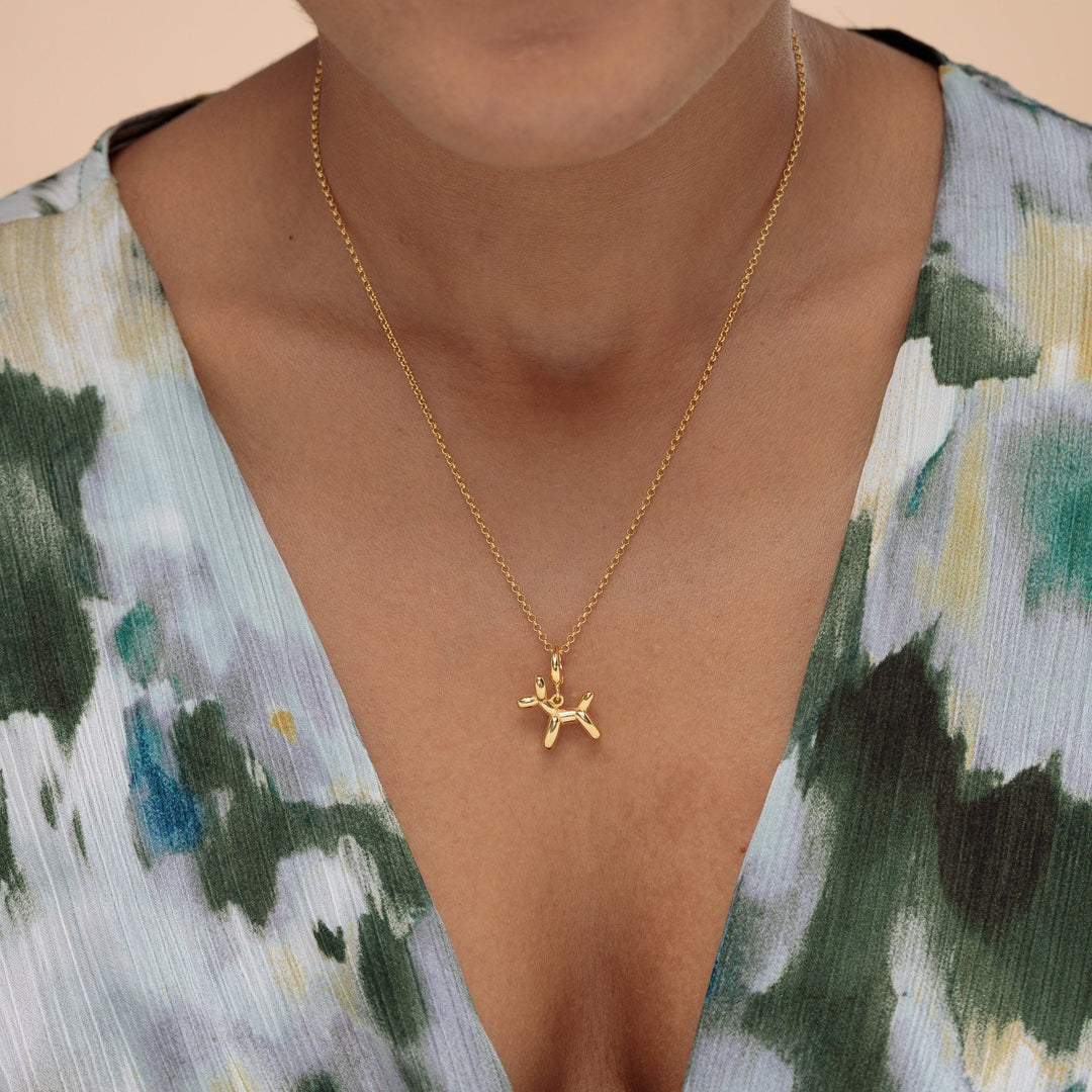 Gold Plated Balloon Dog Necklace CNGBD-1