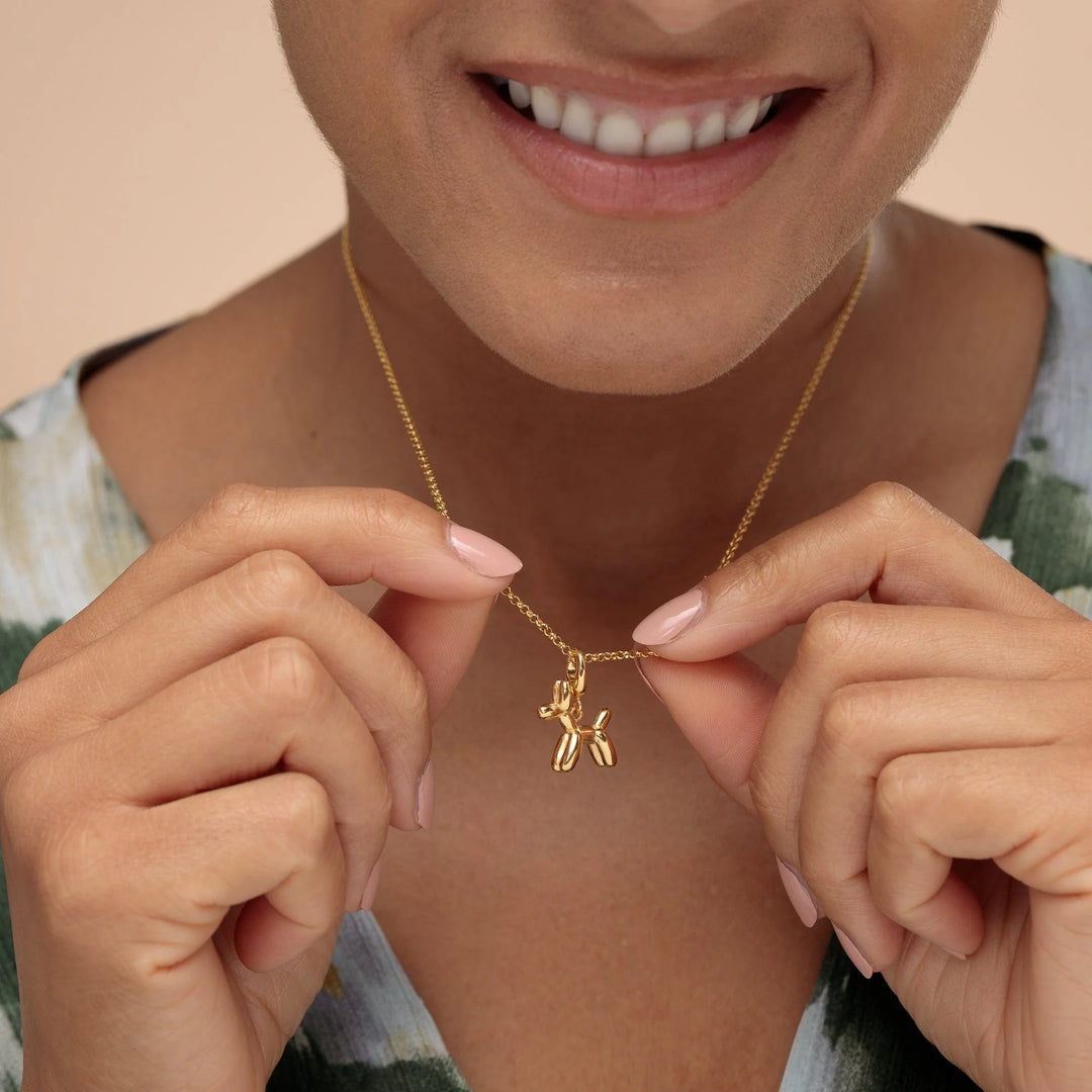 Gold Plated Balloon Dog Necklace CNGBD-1