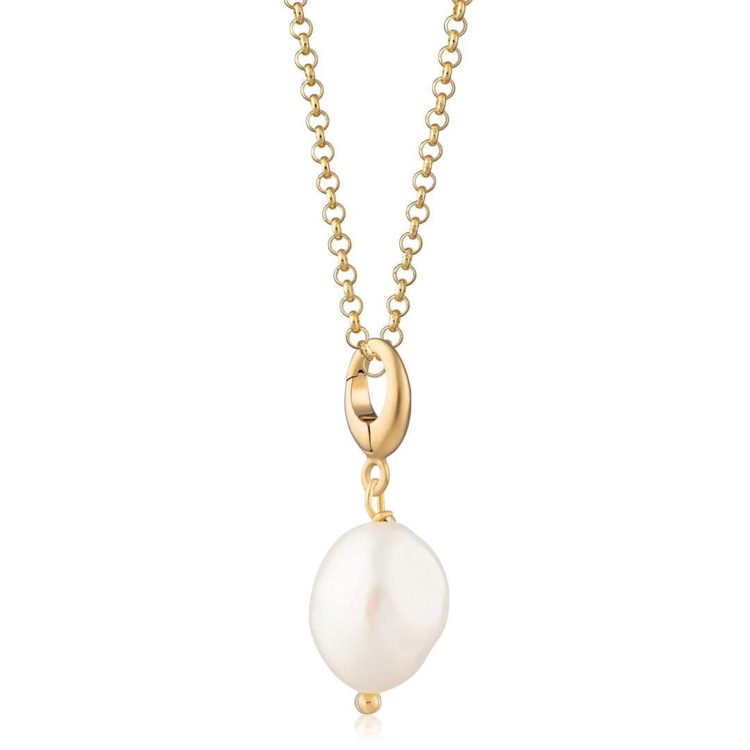 Gold Plated Baroque Pearl Necklace CNGBPL-1