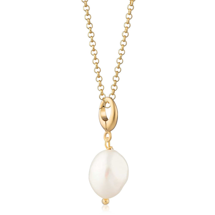 Gold Plated Baroque Pearl Necklace CNGBPL-1