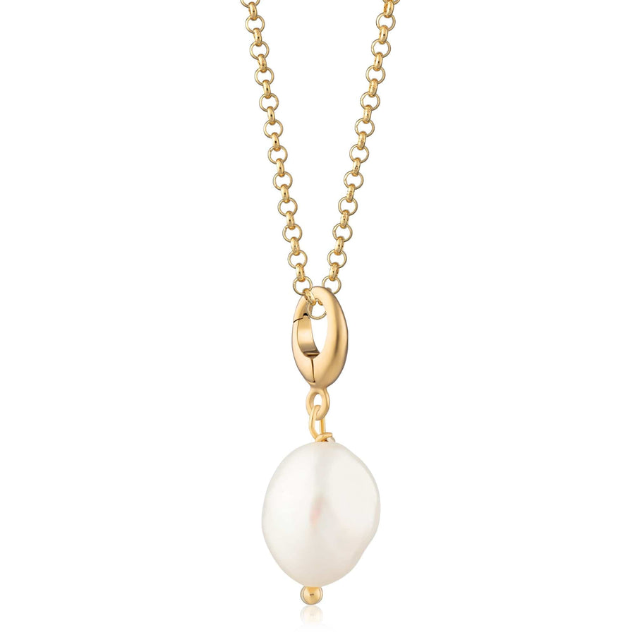 Gold Plated Baroque Pearl Necklace CNGBPL-1