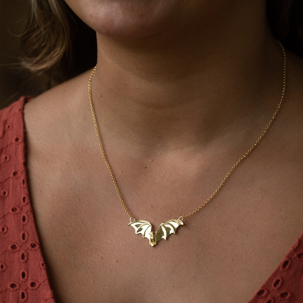 Gold Plated Bat Necklace NGBAT