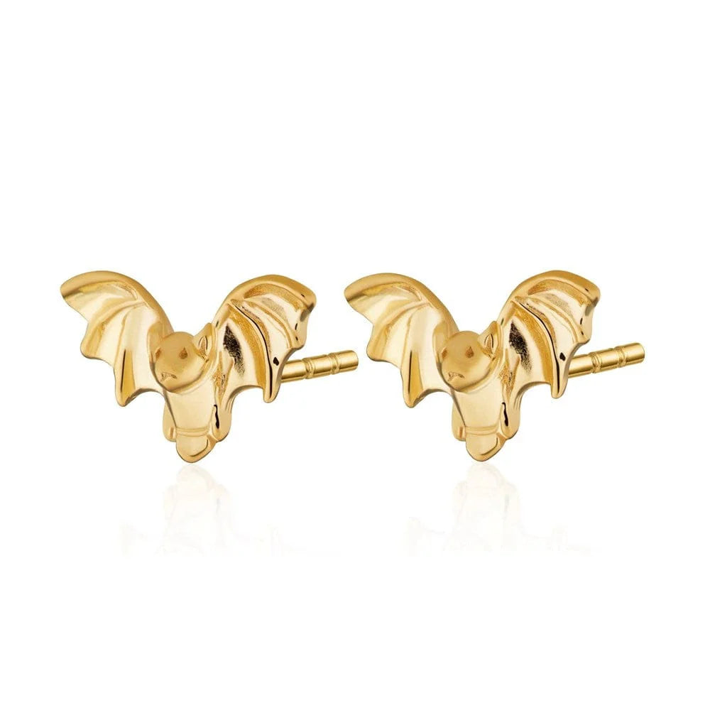 Gold Plated Bat Stud Earrings SEGBAT