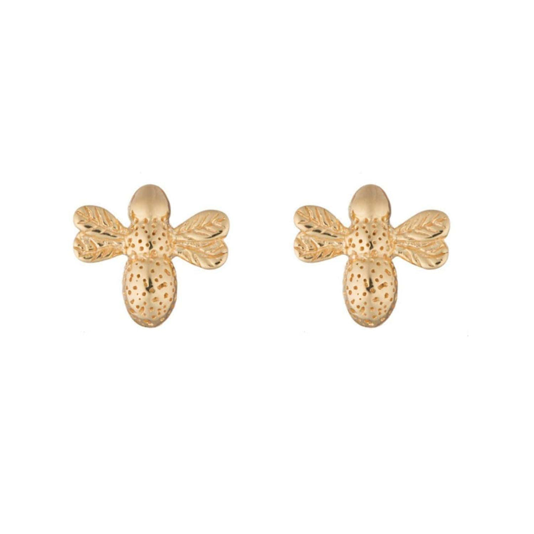 Gold Plated Bee Stud Earrings SEGBZ