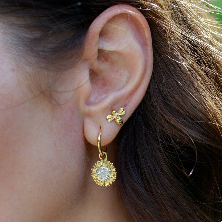 Gold Plated Bee Stud Earrings SEGBZ
