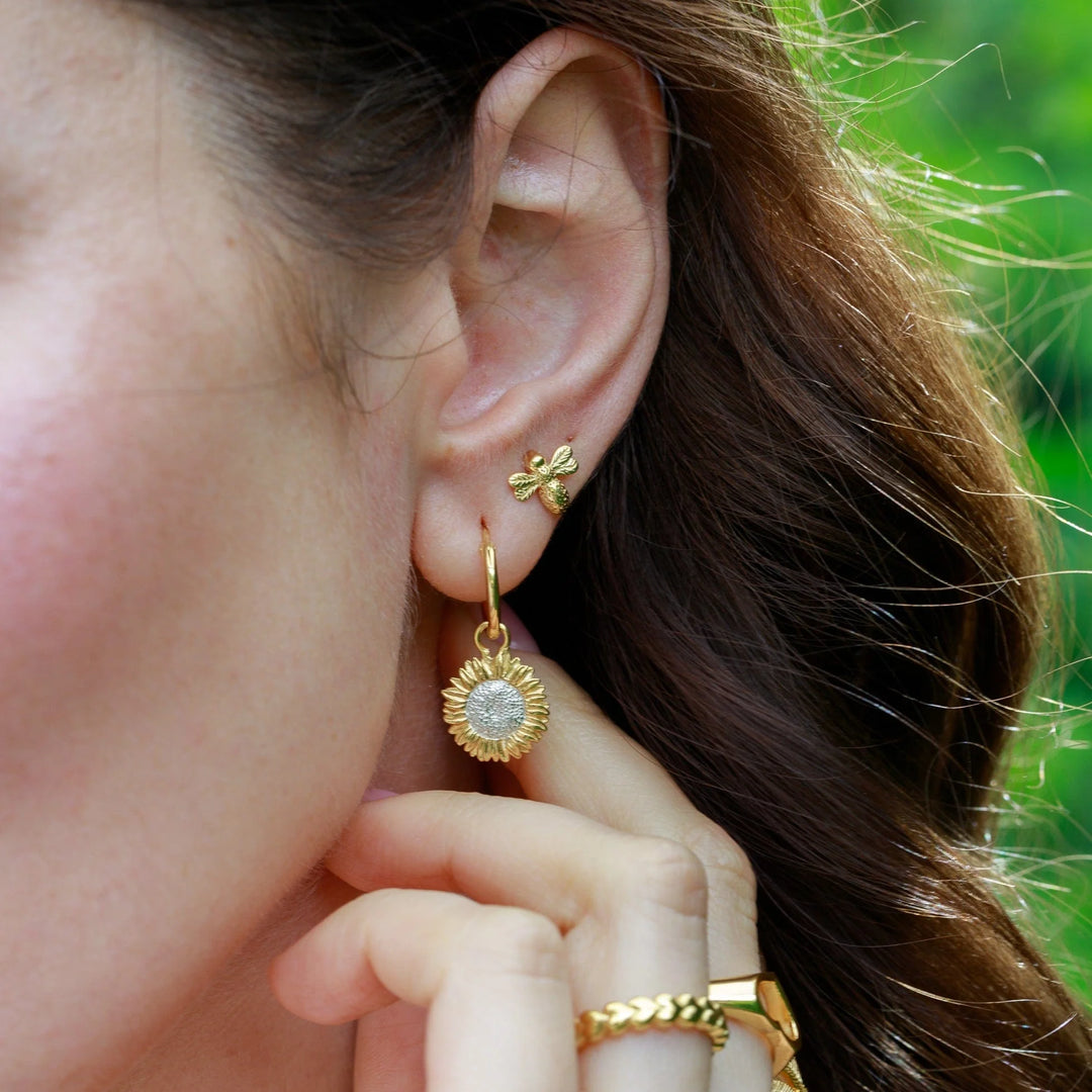 Gold Plated Bee Stud Earrings SEGBZ