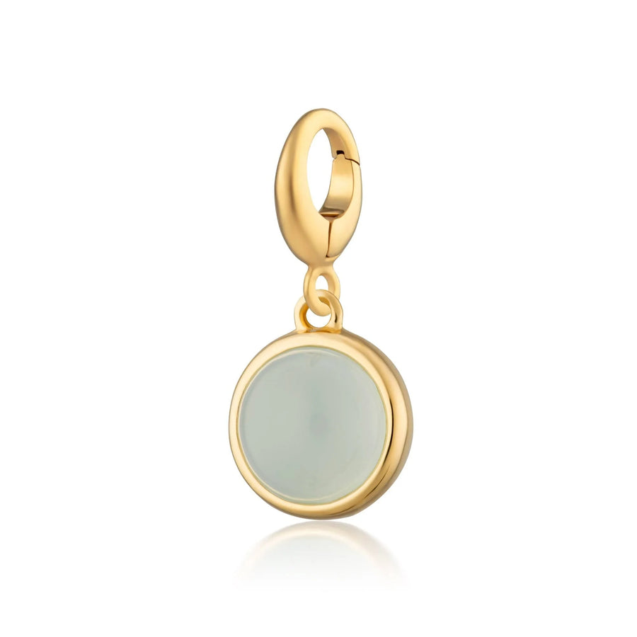Gold Plated Blue Agate Healing Confidence Stone Charm CGHSBA