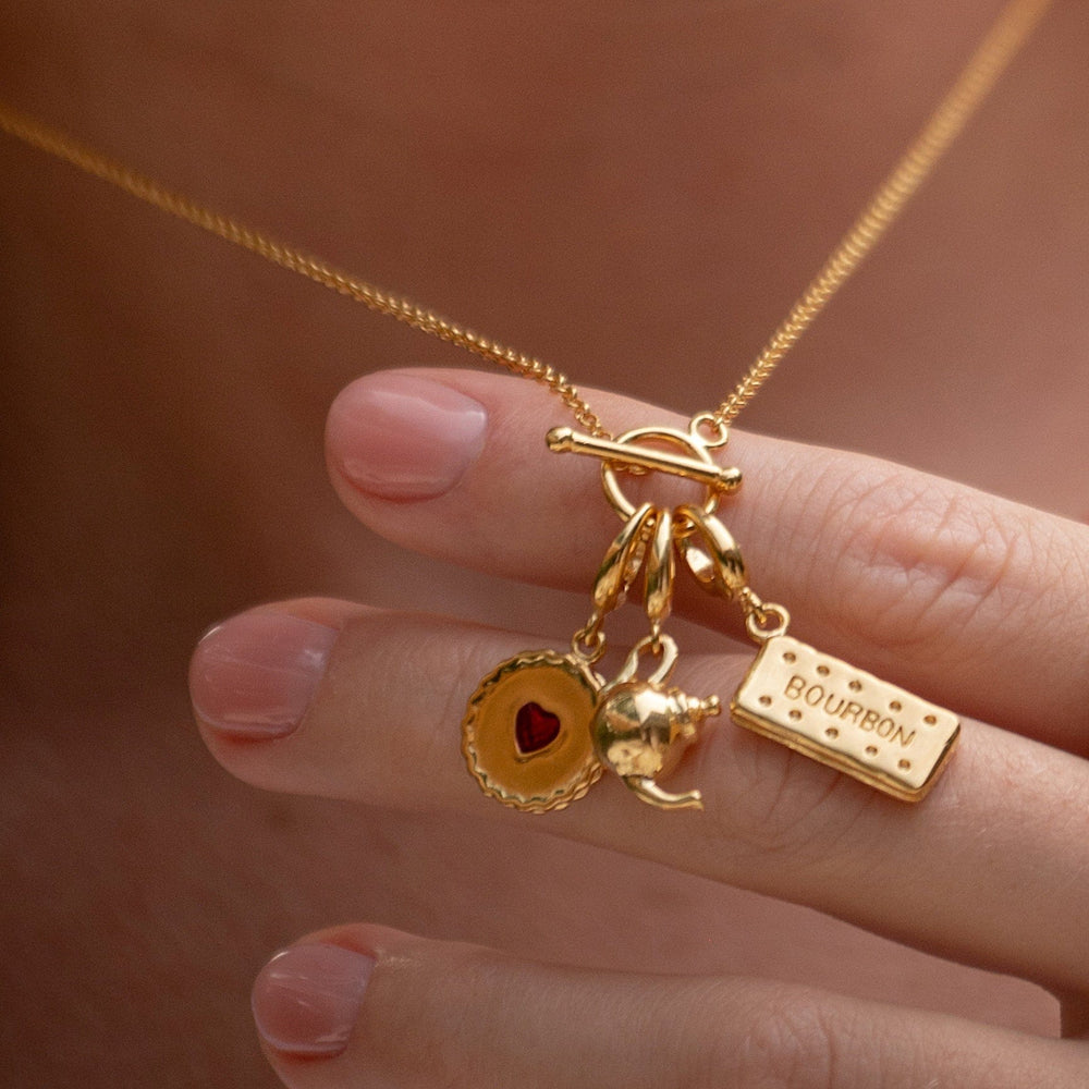 Gold Plated Bourbon Biscuit Charm CGBON