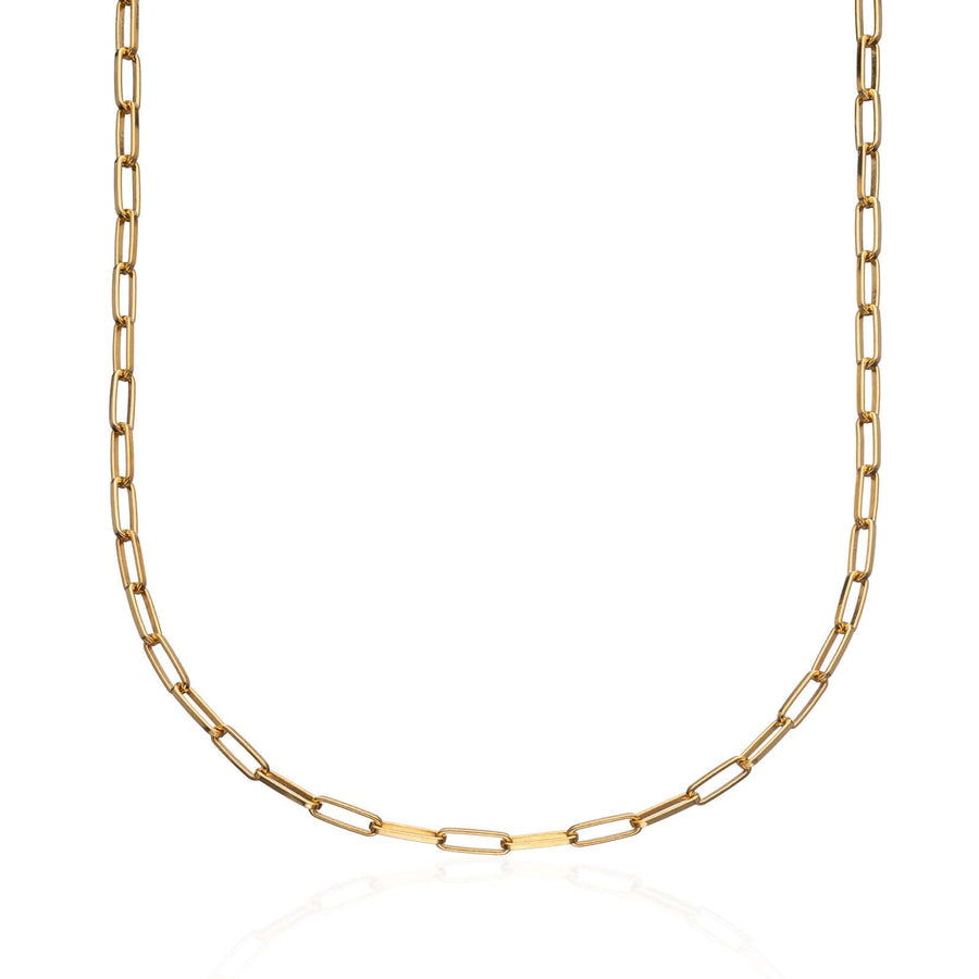 Gold Plated Box Link Chain Necklace CHGBL
