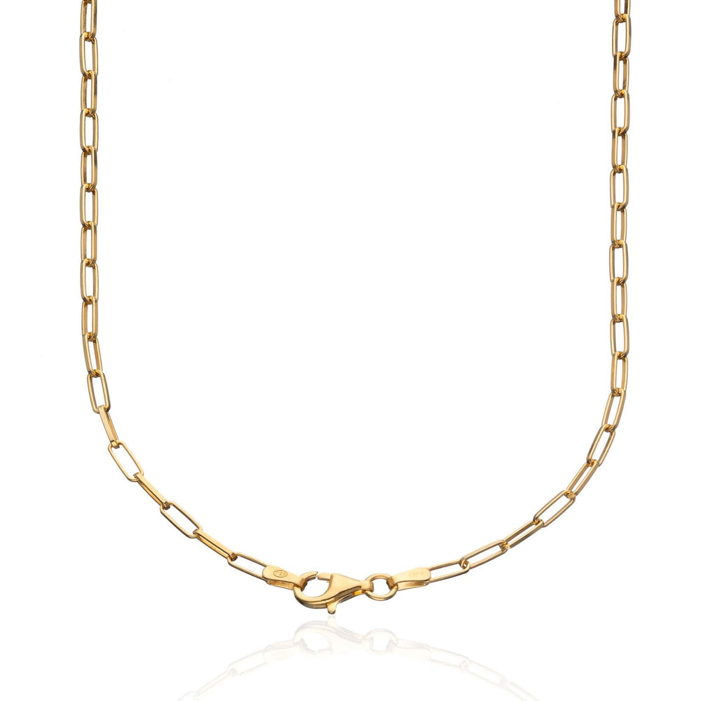 Gold Plated Box Link Chain Necklace CHGBL