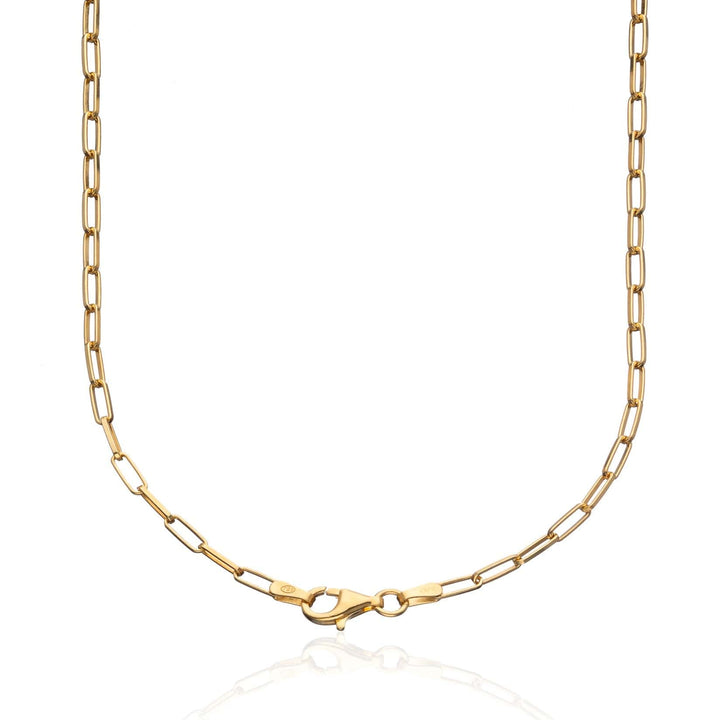Gold Plated Box Link Chain Necklace CHGBL