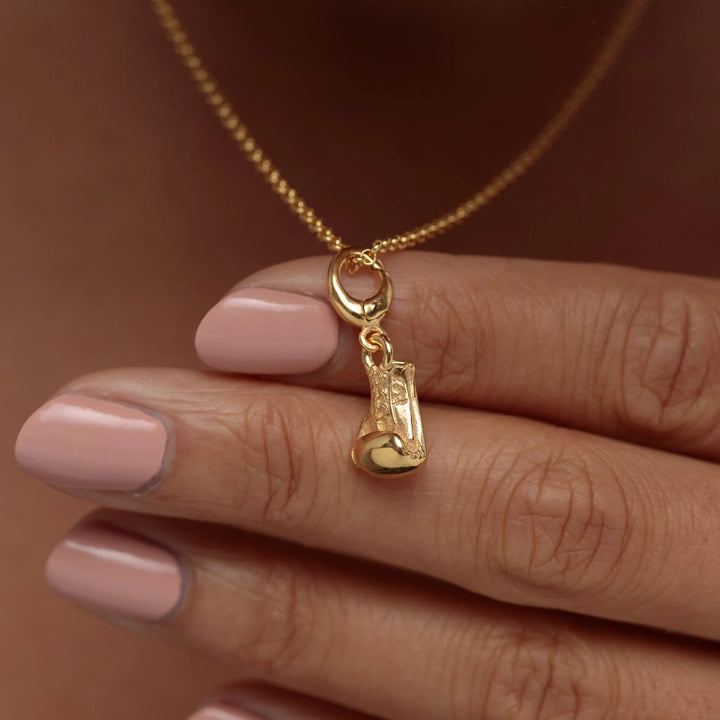 Gold Plated Boxing Glove Necklace CNGBOX-1