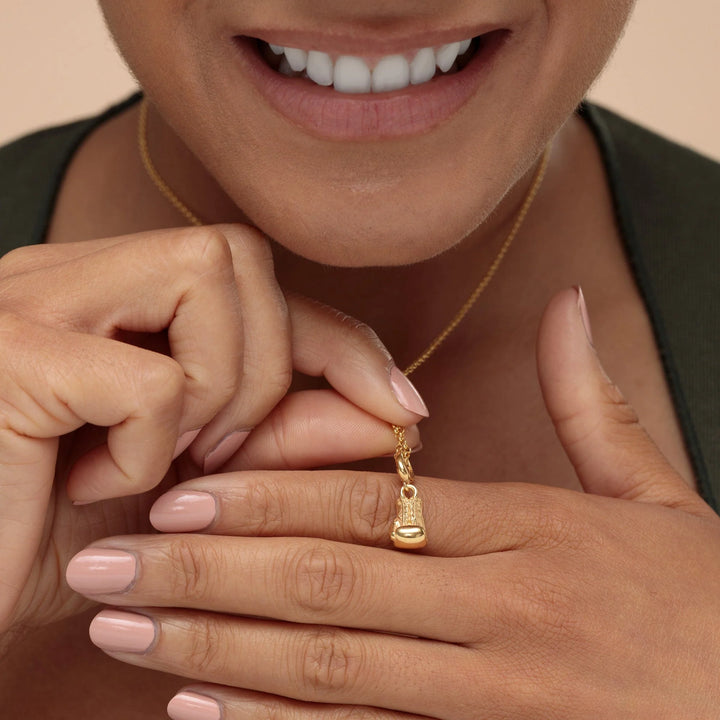Gold Plated Boxing Glove Necklace CNGBOX-1