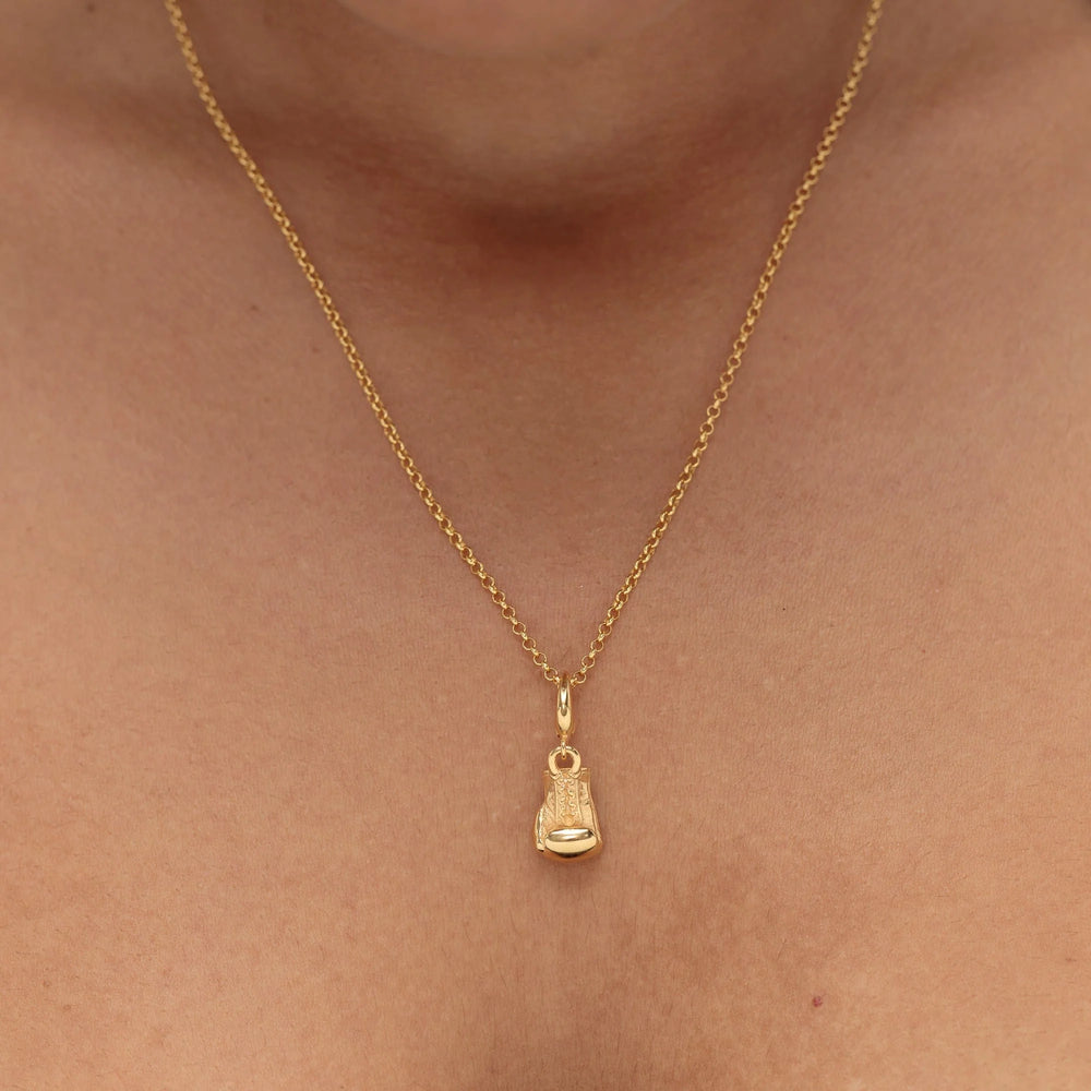 Gold Plated Boxing Glove Necklace CNGBOX-1