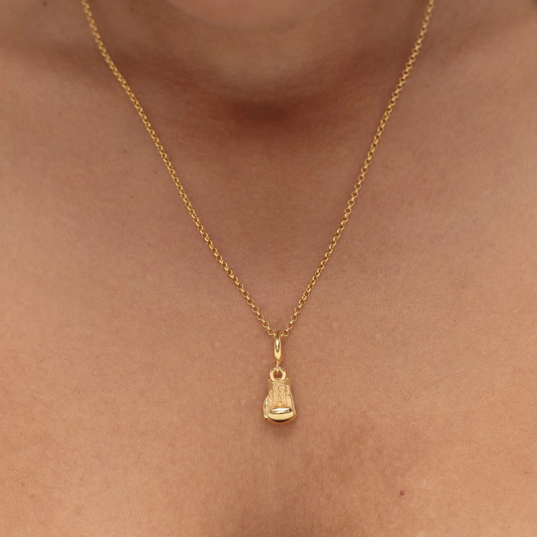 Gold Plated Boxing Glove Necklace CNGBOX-1