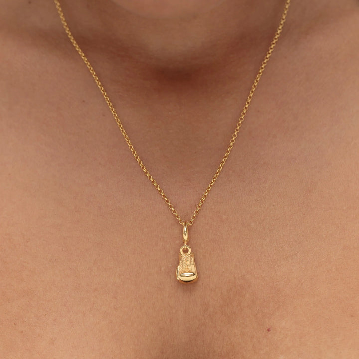 Gold Plated Boxing Glove Necklace CNGBOX-1