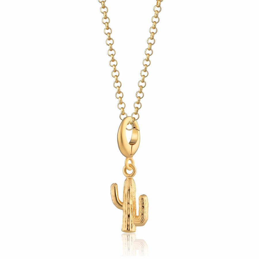 Gold Plated Cactus Necklace CNGCAC-1