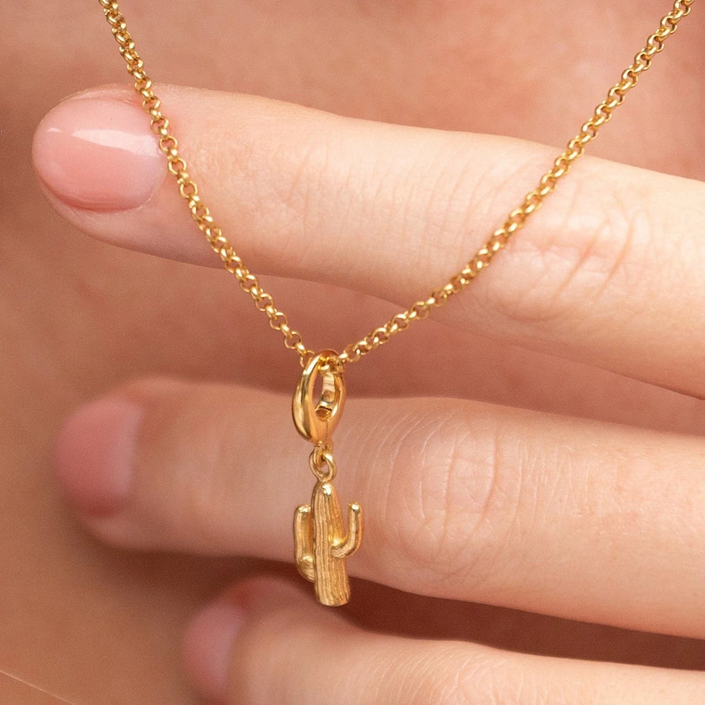 Gold Plated Cactus Necklace CNGCAC-1