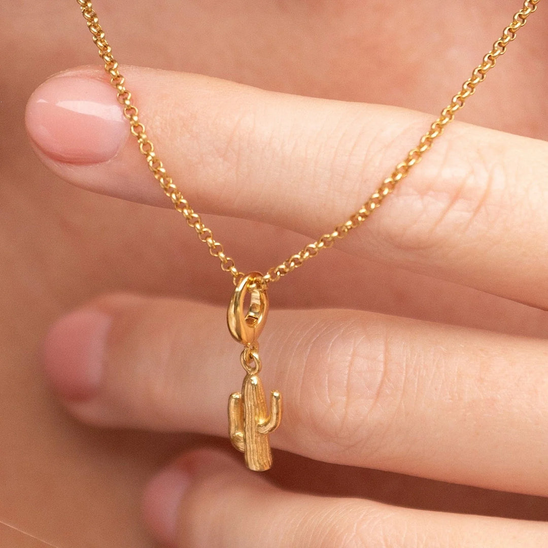 Gold Plated Cactus Necklace CNGCAC-1