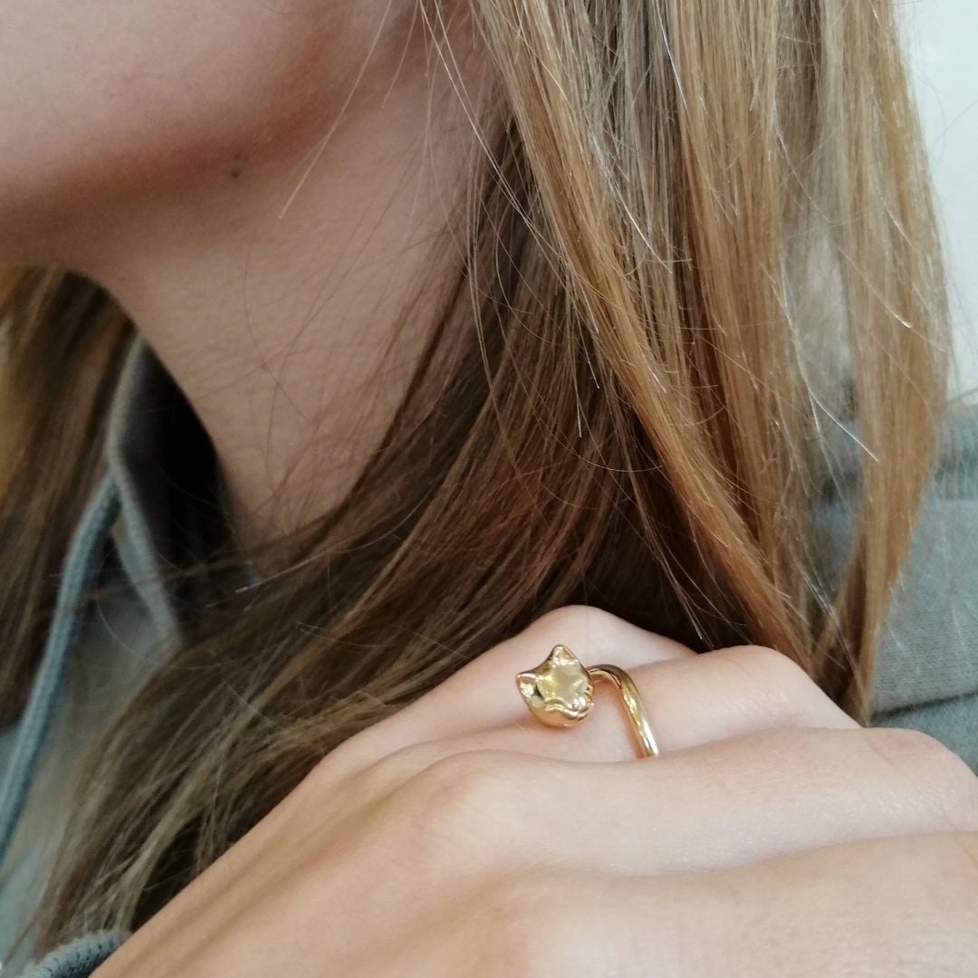 Gold Plated Cat Ring RGCTF