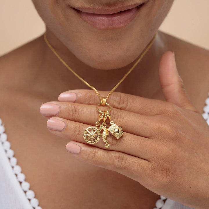 Gold Plated Charm Capture Necklace CNGCHCAP-1